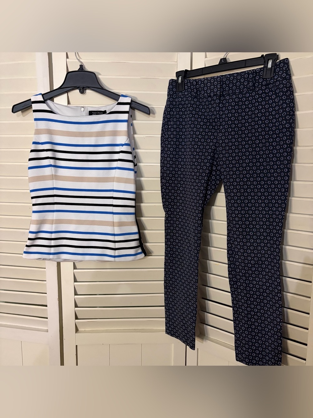 Two piece outfit including Loft pants and a White House Black Market top